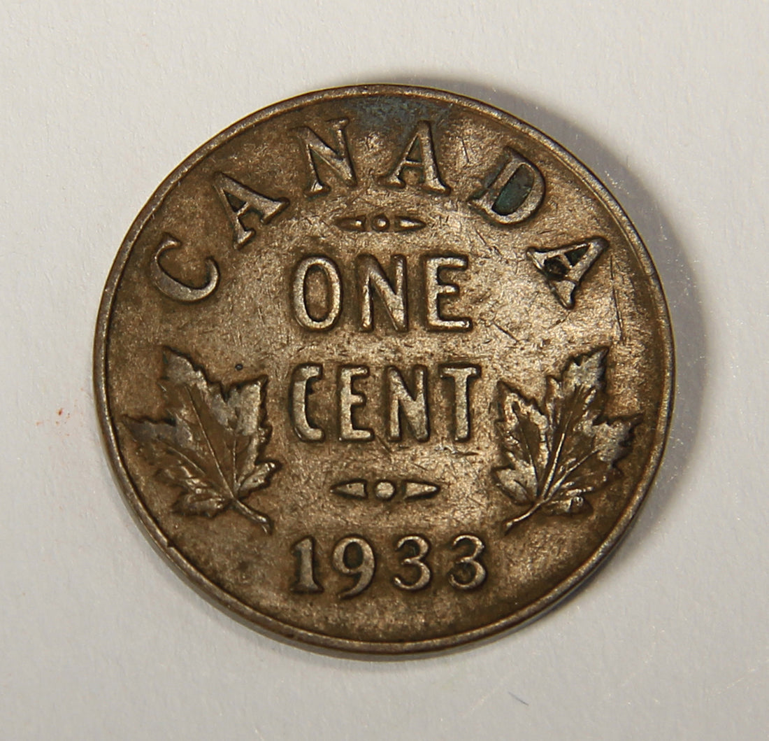 1933 Canada 1 Cent Small King George V - Copper Coin Small Cent L021903