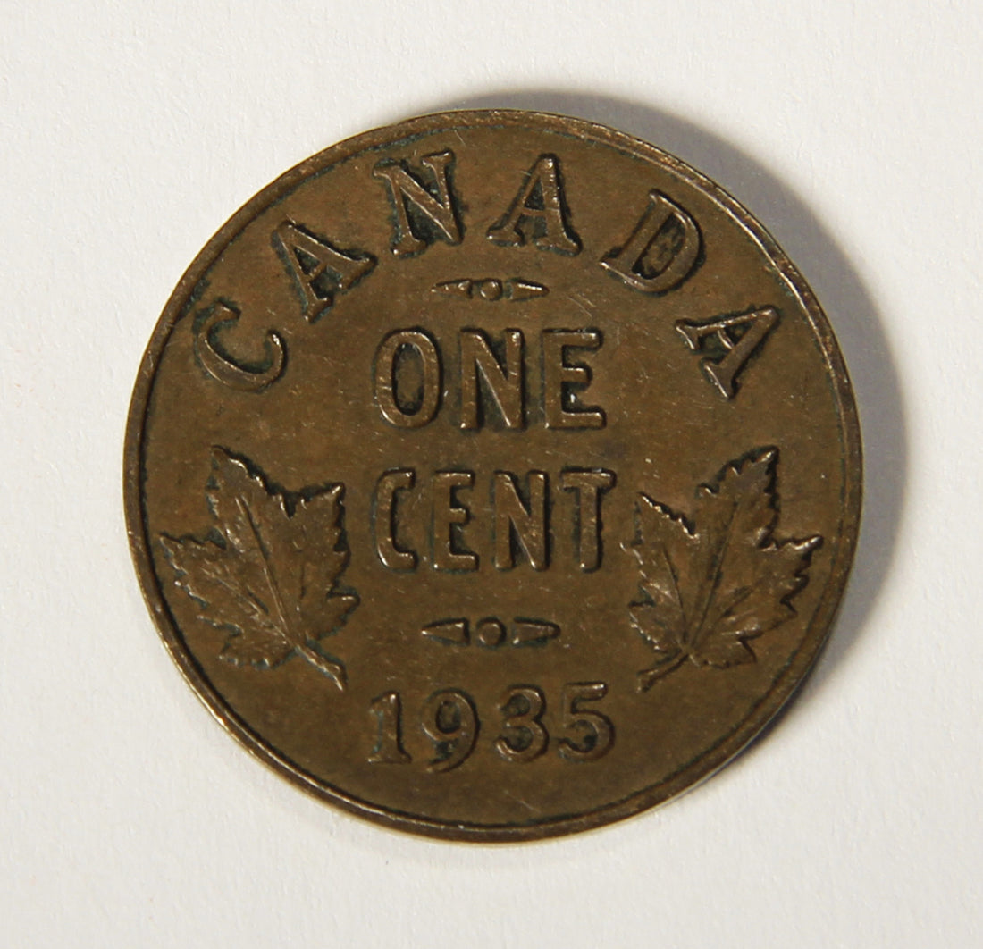 1935 Canada 1 Cent Small King George V - Copper Coin Small Cent L021904
