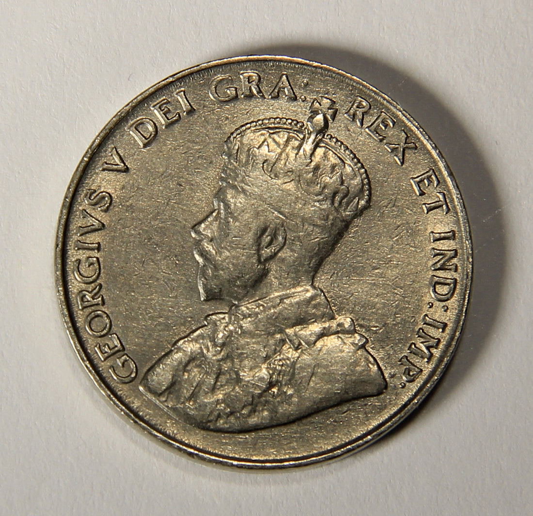 1922 Canada 5 Cents George V - Near S Variant Nickel Coin Five Cents L021908