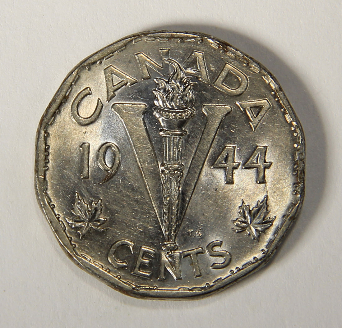 1944 Canada 5 Cents King George VI - Steel Coin Five Cents L021909