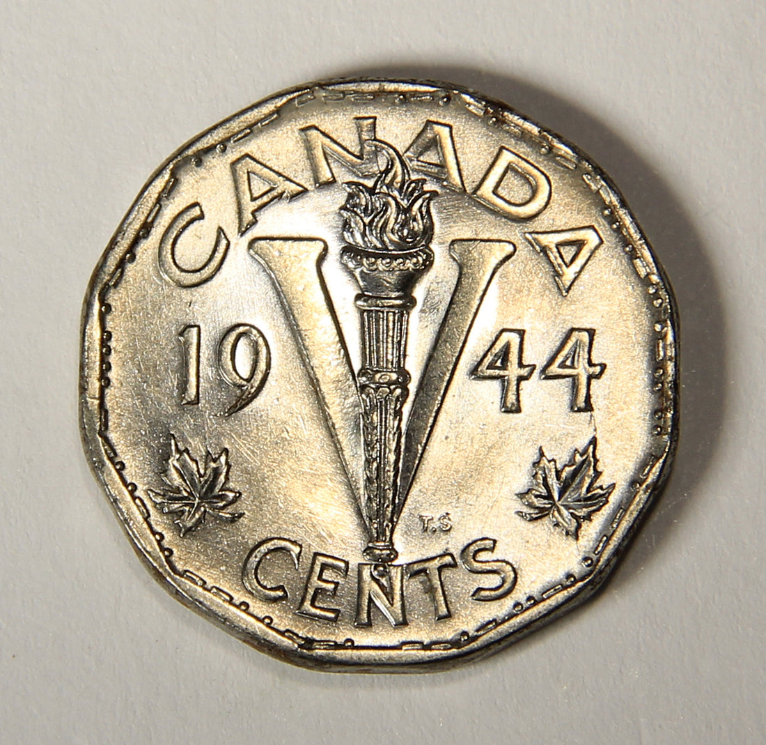 1944 Canada 5 Cents King George VI - Steel Coin Five Cents L021909