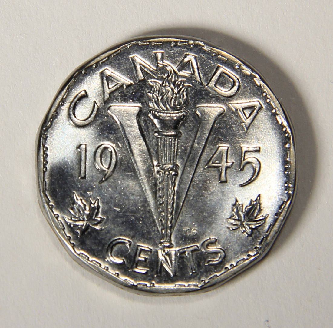1945 Canada 5 Cents King George VI - Steel Coin Five Cents L021910