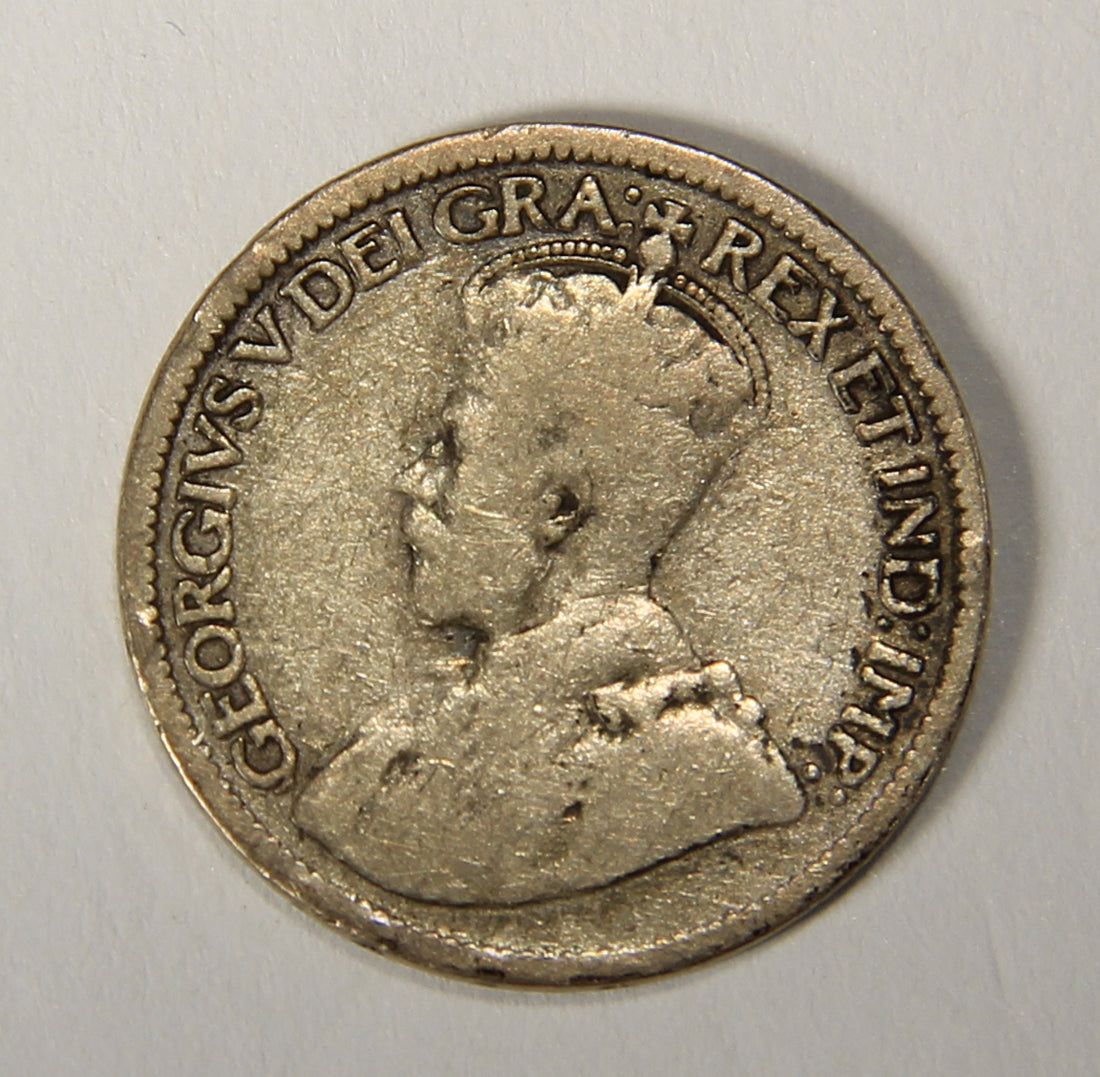 1919 Canada 10 Cents King George V - Silver Coin .925 Ten Cents L021912