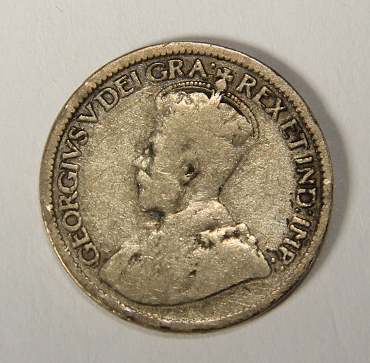 1919 Canada 10 Cents King George V - Silver Coin .925 Ten Cents L021912