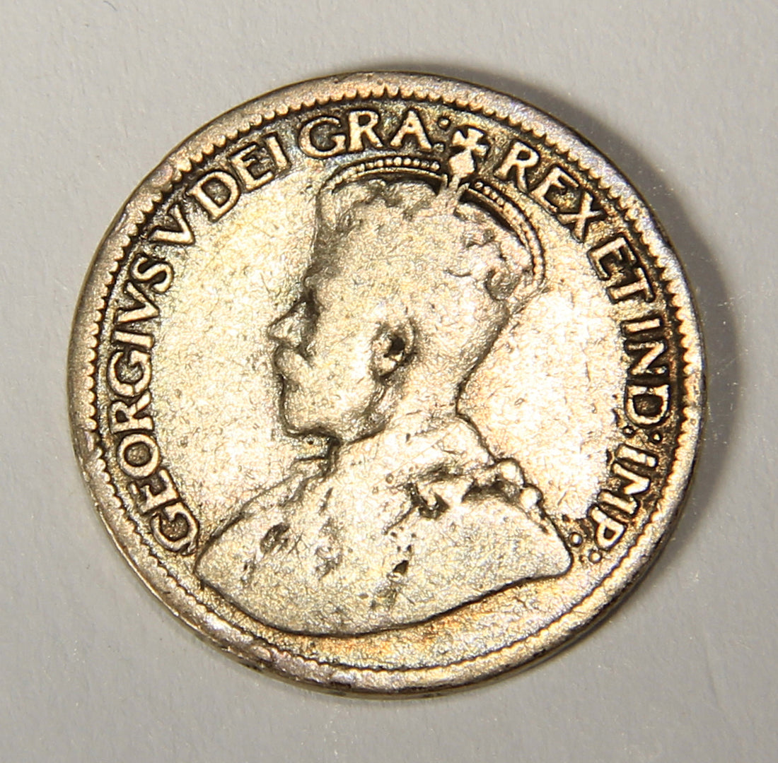 1919 Canada 10 Cents King George V - Silver Coin .925 Ten Cents L021912
