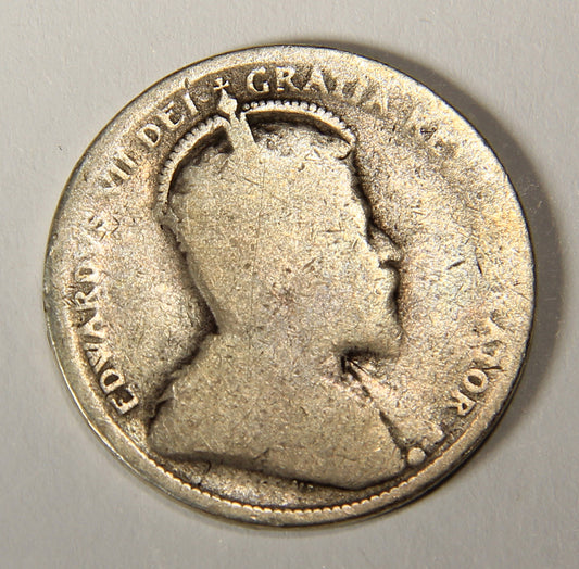 1907 Canada 25 Cents King Edward VII - Silver Coin .925 Twenty-Five Cents L021914
