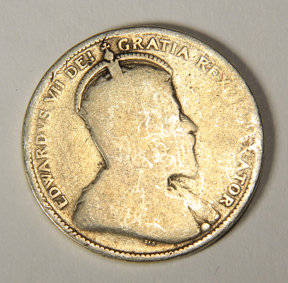 1910 Canada 25 Cents King Edward VII - Silver Coin .925 Twenty-Five Cents L021916