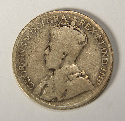 1918 Canada 25 Cents King George V - Silver Coin .925 Twenty-Five Cents L021917