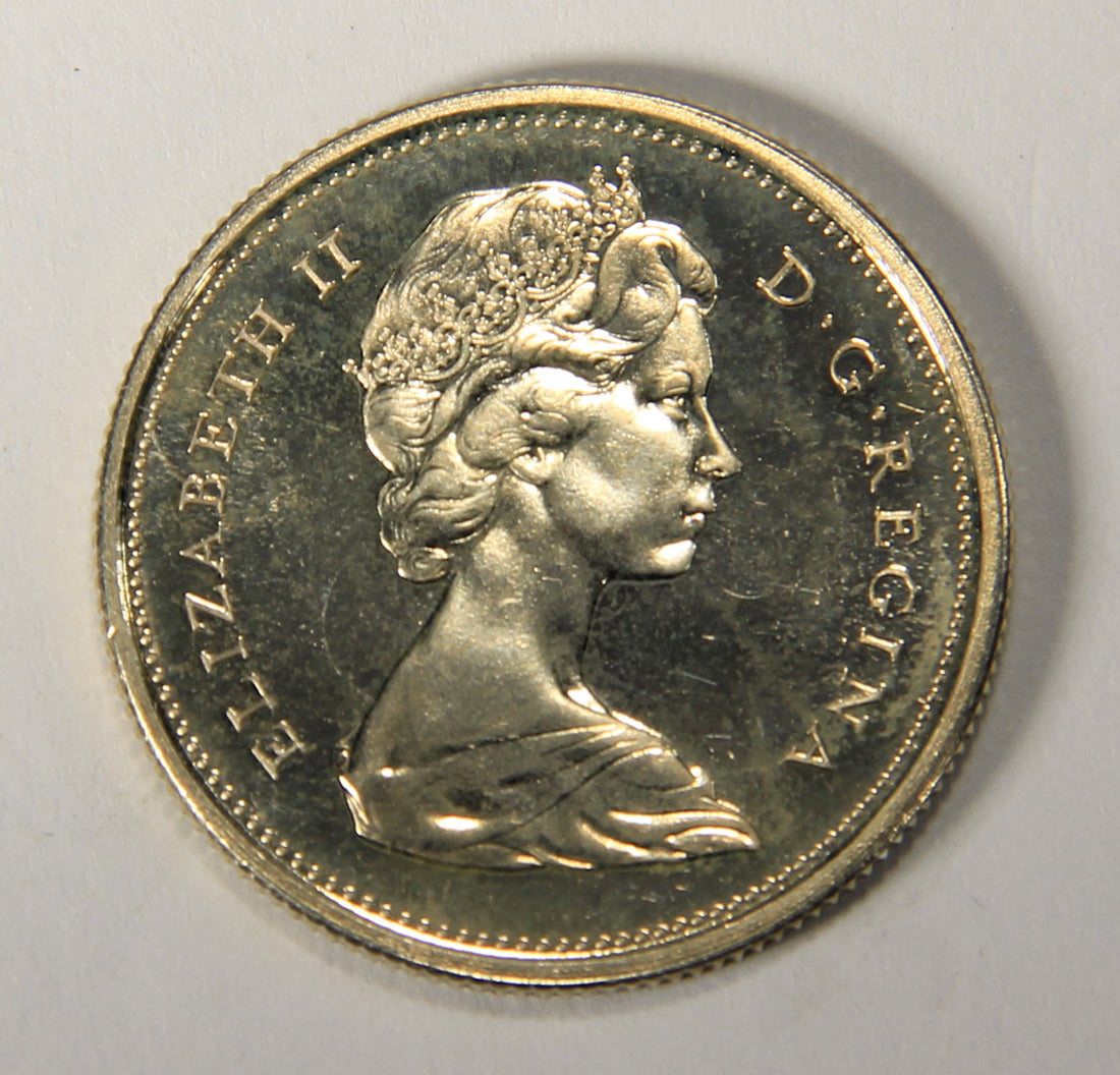1967 Canada 25 Cents Lynx Queen Elizabeth II - Silver Coin Twenty-Five Cents L021918