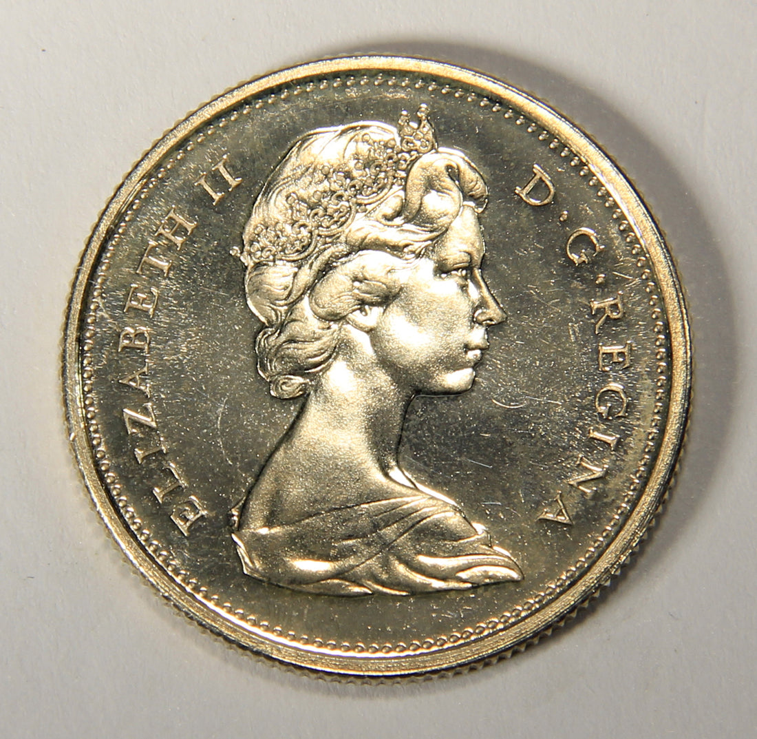 1967 Canada 25 Cents Lynx Queen Elizabeth II - Silver Coin Twenty-Five Cents L021918