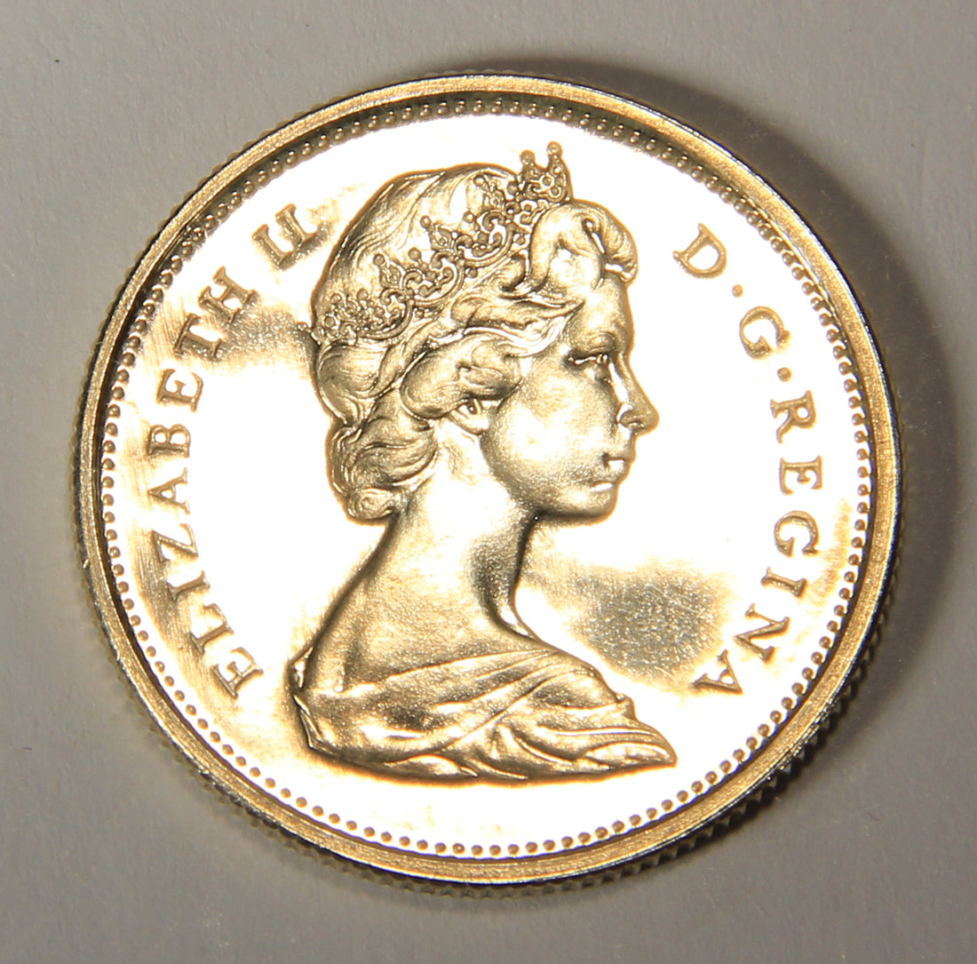 1967 Canada 25 Cents Lynx Queen Elizabeth II - Silver Coin Twenty-Five Cents L021918