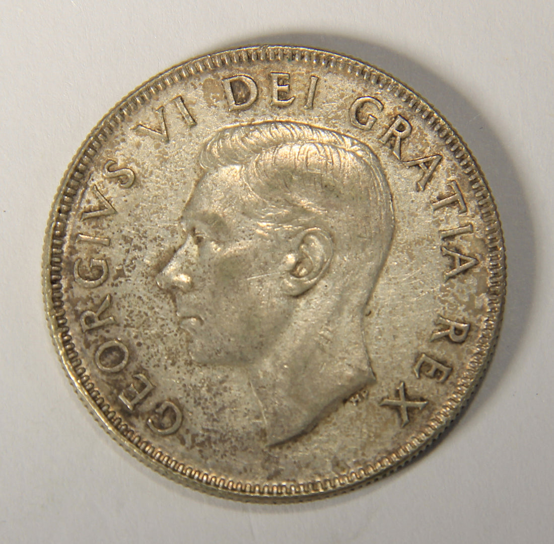 1951 Canada 50 Cents King George VI - Wide Date - Silver Coin .800 Fifty Cents L021919
