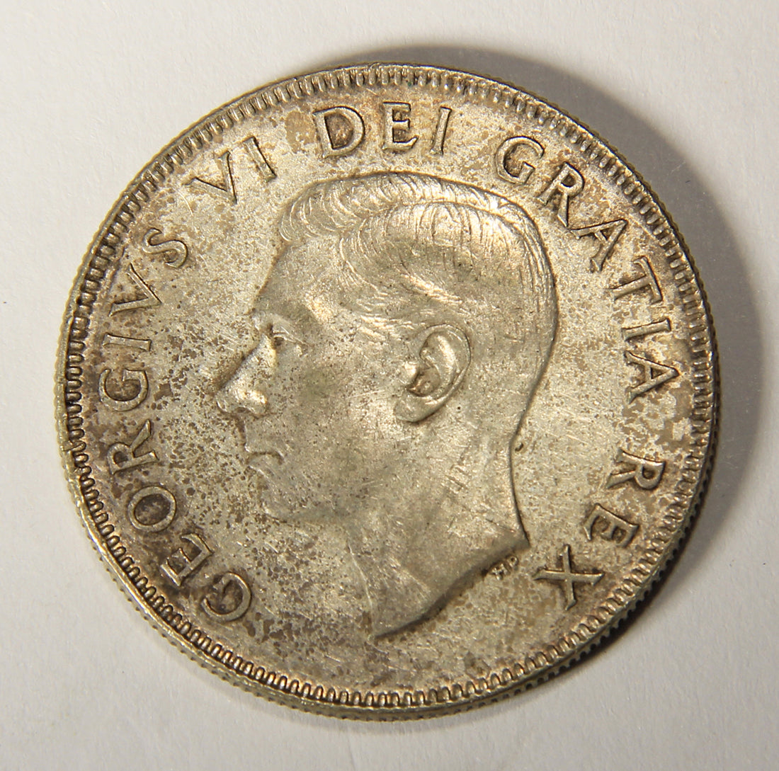 1951 Canada 50 Cents King George VI - Wide Date - Silver Coin .800 Fifty Cents L021919