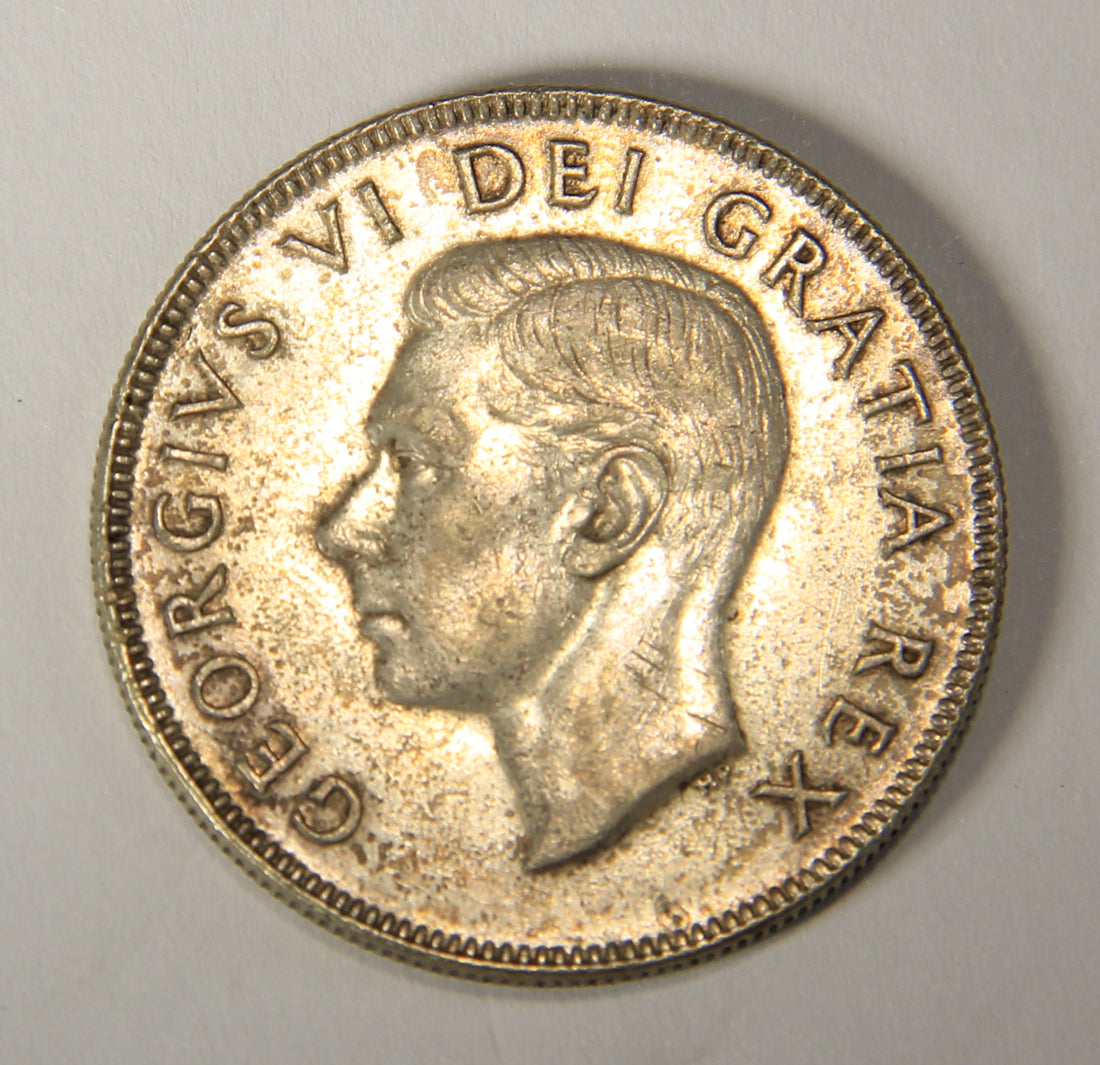 1951 Canada 50 Cents King George VI - Wide Date - Silver Coin .800 Fifty Cents L021919