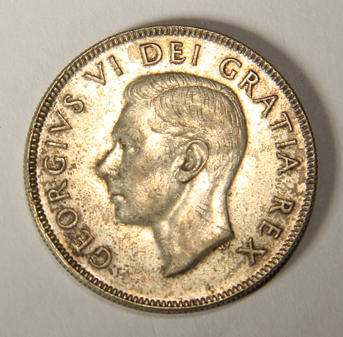 1951 Canada 50 Cents King George VI - Wide Date - Silver Coin .800 Fifty Cents L021919
