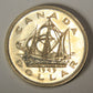 1949 Canada 1 Dollar King George VI - One Dollar Silver Coin .800 Ship Newfoundland L021920