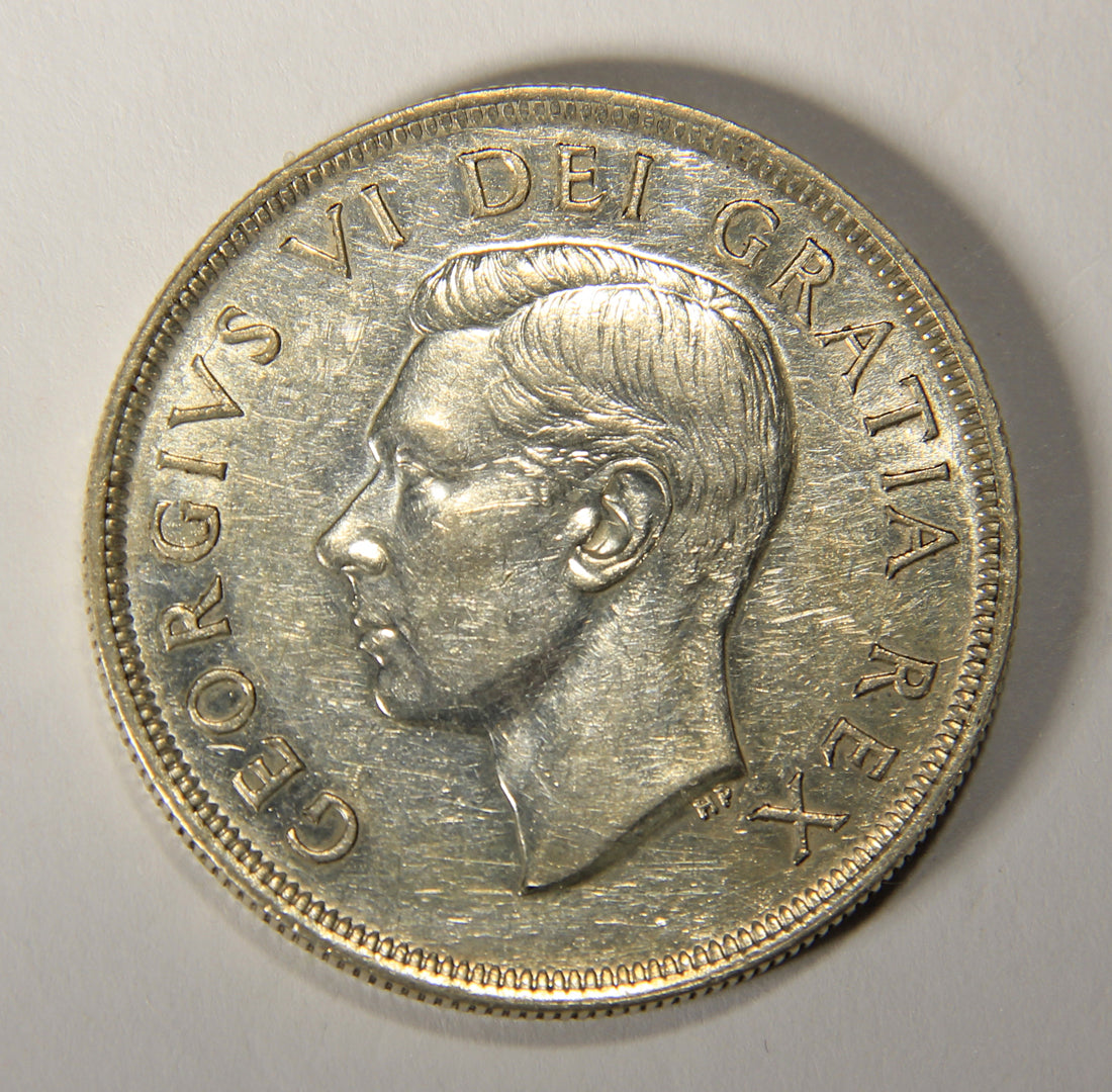 1949 Canada 1 Dollar King George VI - One Dollar Silver Coin .800 Ship Newfoundland L021920