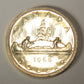 1966 Canada 1 Dollar Queen Elizabeth II - Large Beads One Dollar Silver Coin .800 L021922