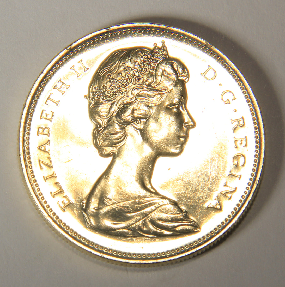 1966 Canada 1 Dollar Queen Elizabeth II - Large Beads One Dollar Silver Coin .800 L021922