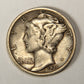1937-D United States 10 Cents Mercury Dime Silver Coin .900 Ten Cents L021925