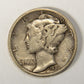 1937-D United States 10 Cents Mercury Dime Silver Coin .900 Ten Cents L021925
