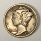 1937-D United States 10 Cents Mercury Dime Silver Coin .900 Ten Cents L021925