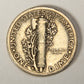 1937-D United States 10 Cents Mercury Dime Silver Coin .900 Ten Cents L021925