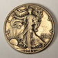 1945 United States 50 Cents Walking Liberty Half Dollar Silver Coin .900 DAMAGED L021926