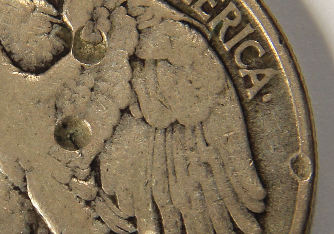 1945 United States 50 Cents Walking Liberty Half Dollar Silver Coin .900 DAMAGED L021926