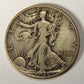 1945 United States 50 Cents Walking Liberty Half Dollar Silver Coin .900 DAMAGED L021926