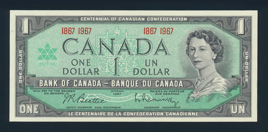Canada $1 Dollar 1967 BC-45a Banknote AU 1867-1967 Centennial NO SERIAL One Dollar L021928