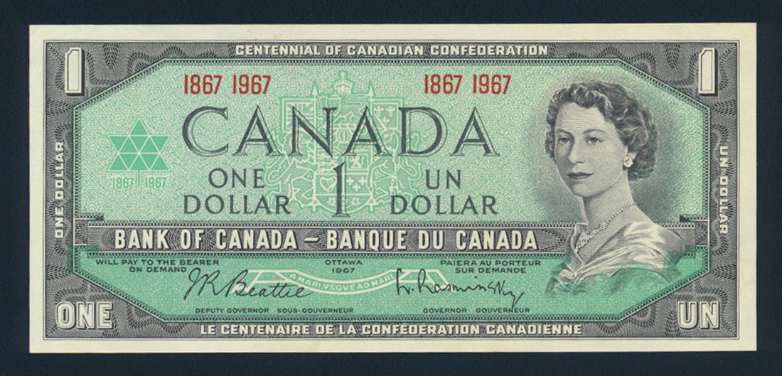 Canada $1 Dollar 1967 BC-45a Banknote AU 1867-1967 Centennial NO SERIAL One Dollar L021932