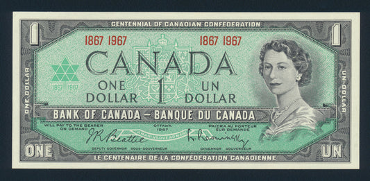 Canada $1 Dollar 1967 BC-45a Banknote AU 1867-1967 Centennial NO SERIAL One Dollar L021933