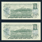 Canada $1 Dollar 1973 BC-46a Banknotes 2x Consecutive EF - AC31193067-8 One Dollar L021934