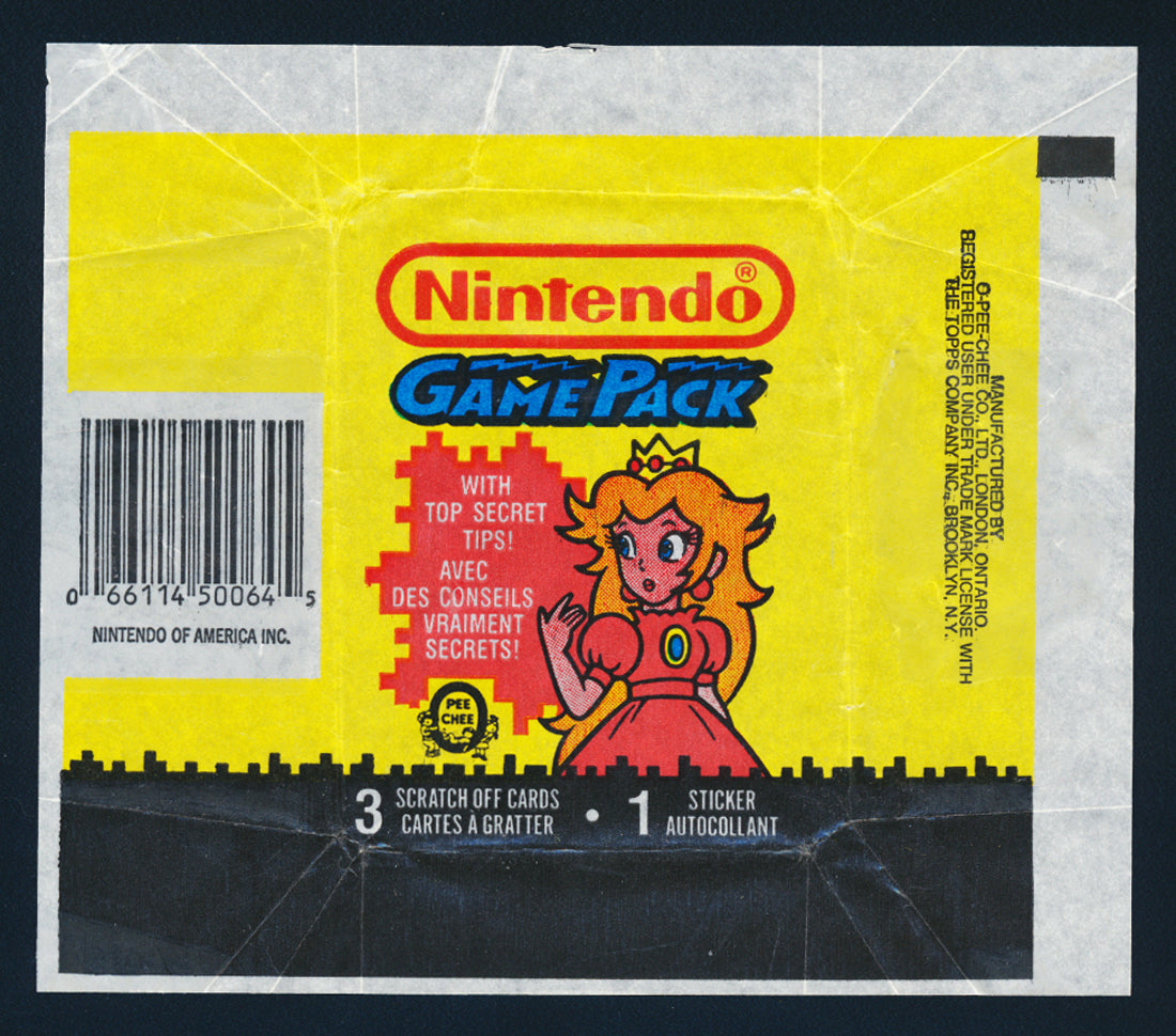Nintendo Game Pack 1989 Trading Card Wax Wrapper Princess Peach OPC L021941