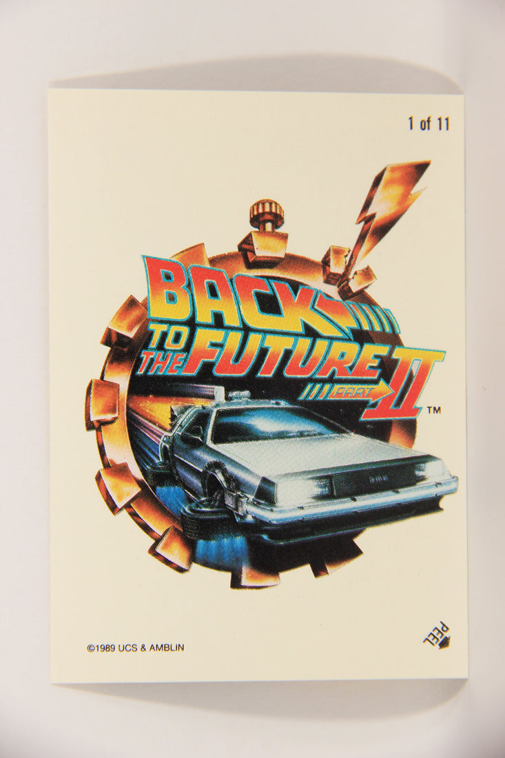 Back To The Future II 1989 Sticker Card #1 Of 11 Delorean Time Machine L021951