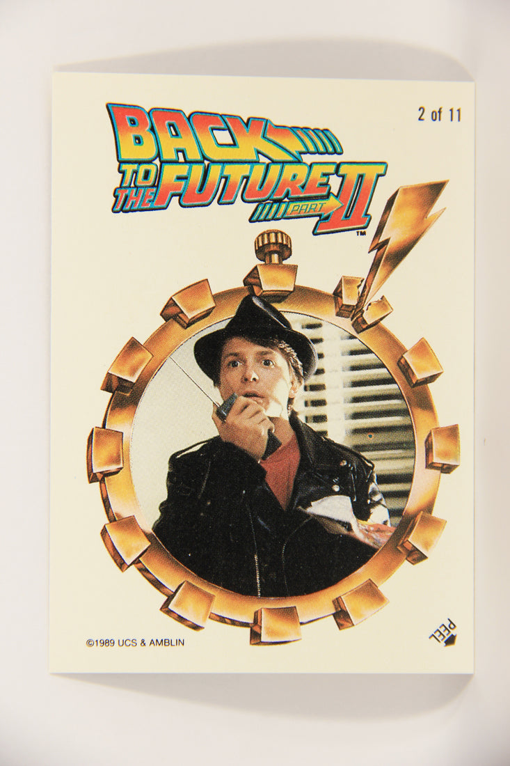 Back To The Future II 1989 Sitcker Card #2 Of 11 Marty McFly In Black Jacket L021952