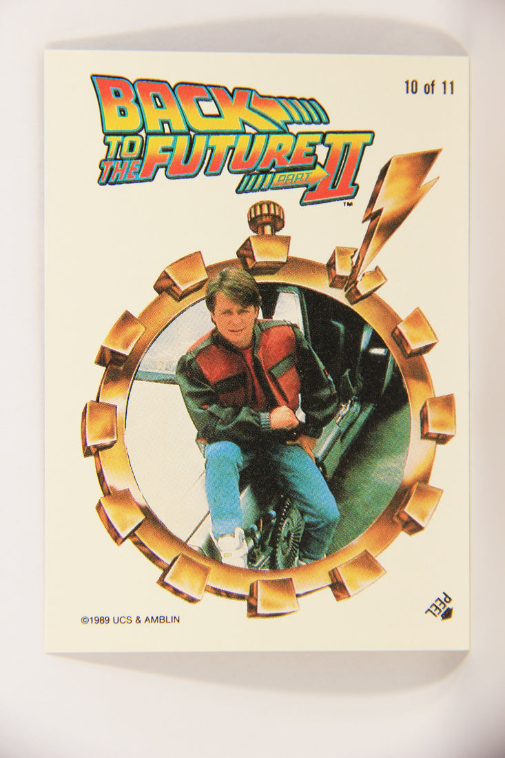 Back To The Future II 1989 Sticker Card #10 Of 11 Marty McFly And The Time Machine L021954