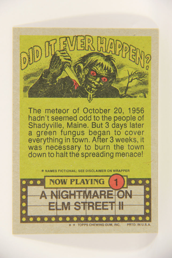 Fright Flicks 1988 Trading Card #1 Fright Flicks Title Card - NOES 2 ENG Topps L021965