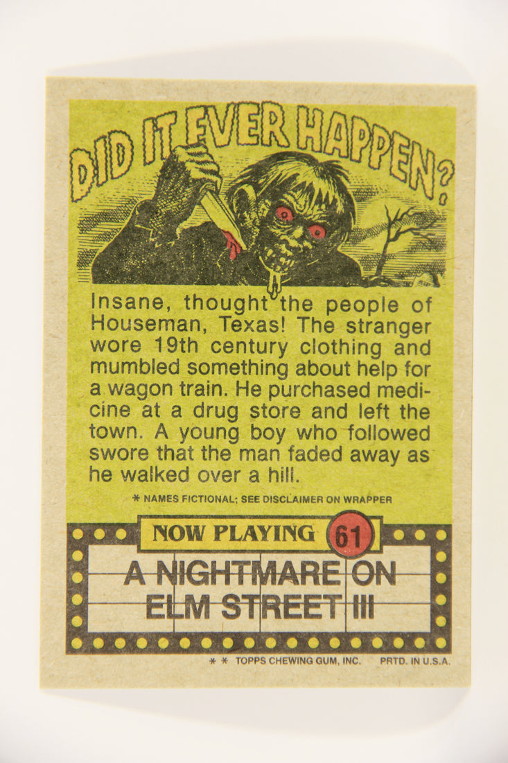 Fright Flicks 1988 Trading Card #61 Whew I'm Really Shot - NOES 3 ENG Topps L021970