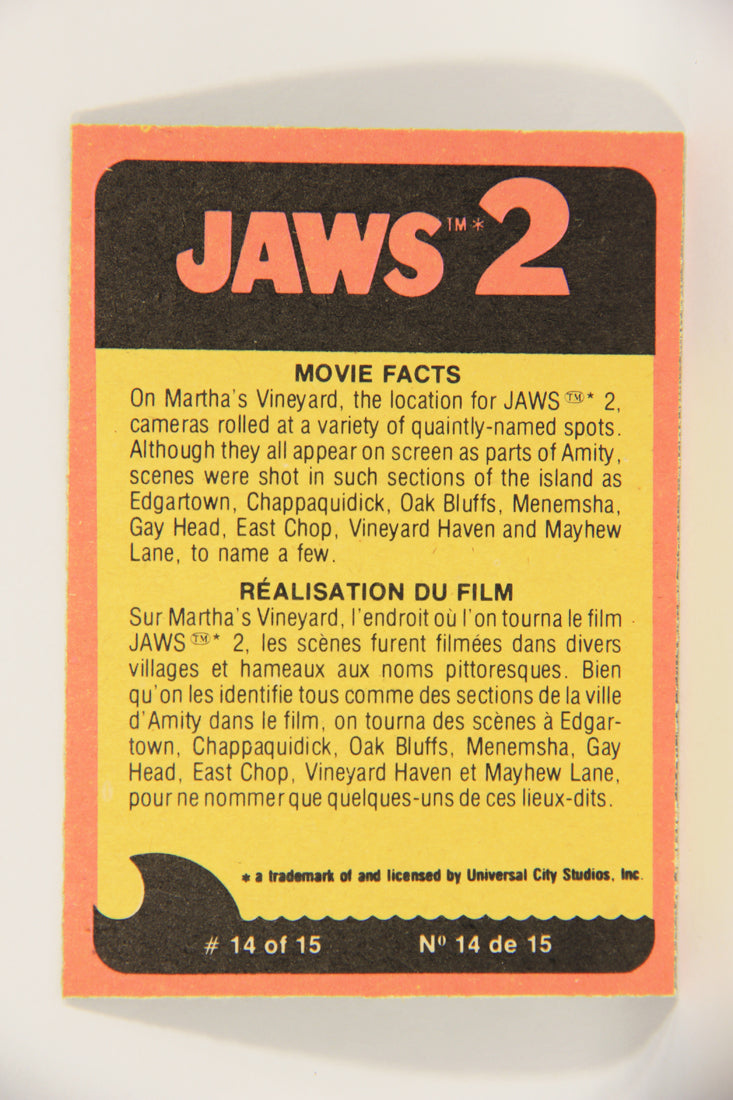 Jaws 2 - 1978 Trading Card #47 The Monster Attacks FR-ENG O-Pee-Chee L021985