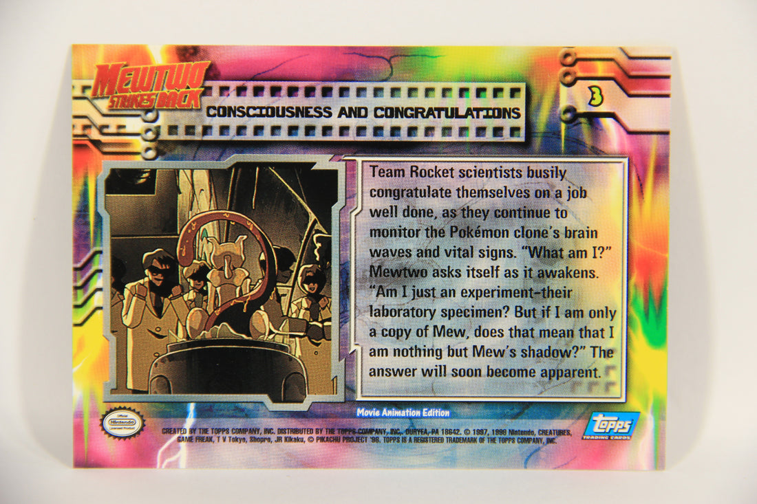 Pokémon Card First Movie #3 Consciousness And Congratulations Blue Logo 1st Print ENG L021991