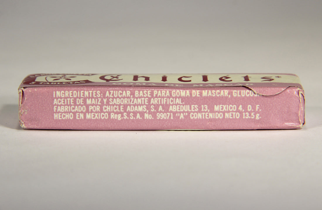 Chicléts 1960's Vintage Mexico Sealed Gum Pack Sabor Violeta Goma De Mascar Violette L022007