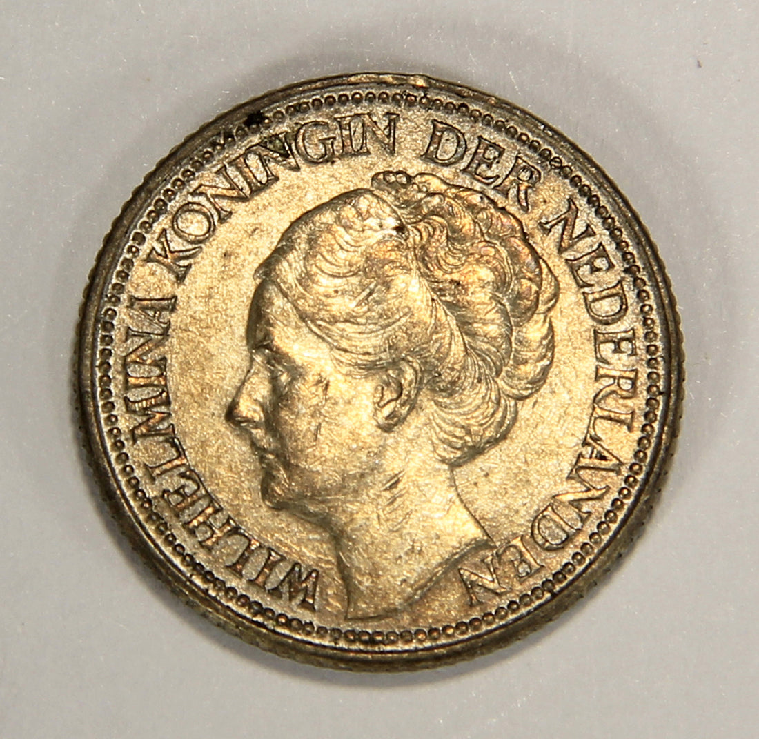 1940 Netherlands 25 Cents Queen Wihelmina - Silver Coin .640 Twenty-Five Cents L022010