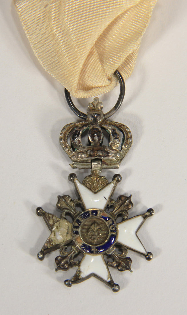 France 1814 Décoration Du Lys Louis XVIII Decoration Of The Lily Couronne Croix Silver L022025