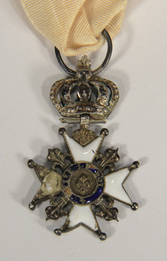 France 1814 Décoration Du Lys Louis XVIII Decoration Of The Lily Couronne Croix Silver L022025