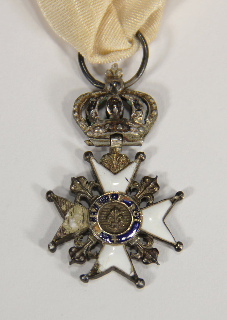 France 1814 Décoration Du Lys Louis XVIII Decoration Of The Lily Couronne Croix Silver L022025