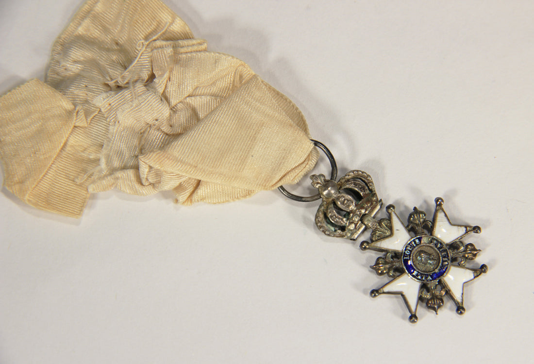 France 1814 Décoration Du Lys Louis XVIII Decoration Of The Lily Couronne Croix Silver L022025