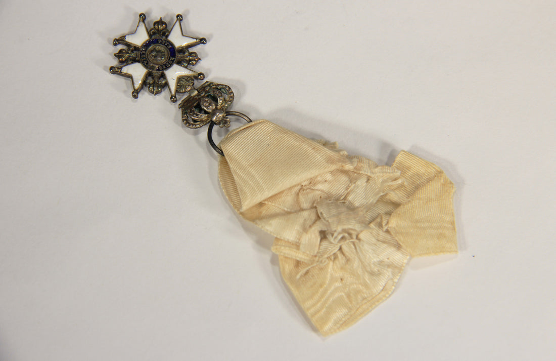 France 1814 Décoration Du Lys Louis XVIII Decoration Of The Lily Couronne Croix Silver L022025