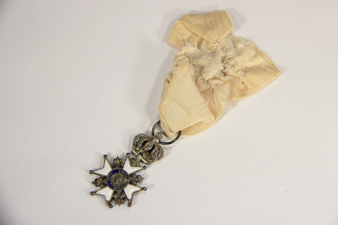 France 1814 Décoration Du Lys Louis XVIII Decoration Of The Lily Couronne Croix Silver L022025